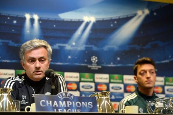 Jose Mourinho and Mesut Ozil