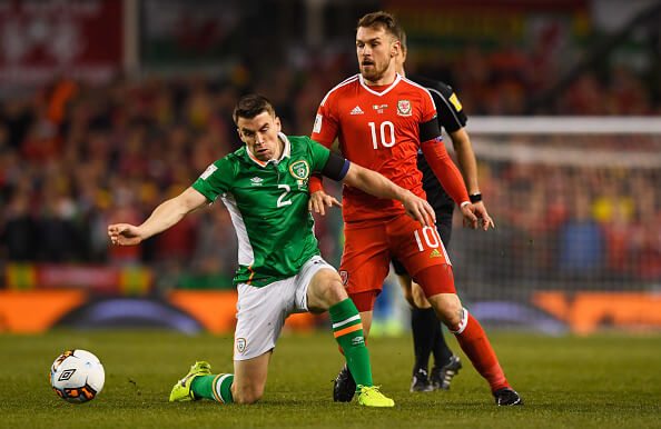 Seamus Coleman and Aaron Ramsey