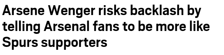 wenger spurs fans