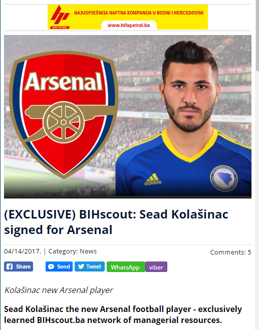 Sead Kolasinac signs