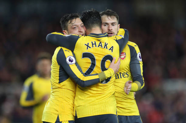 granit xhaka aaron ramsey mesut ozil
