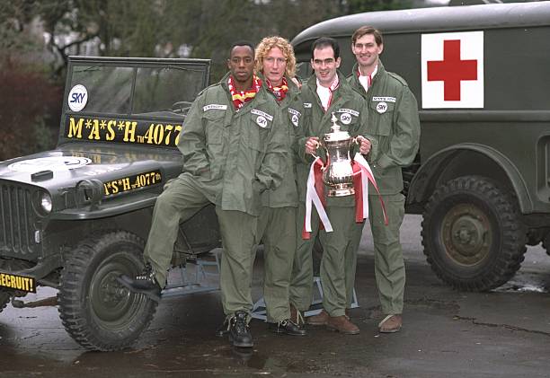 Tony Adams, Ian Wright, Ray Parlour and Steve Morrow