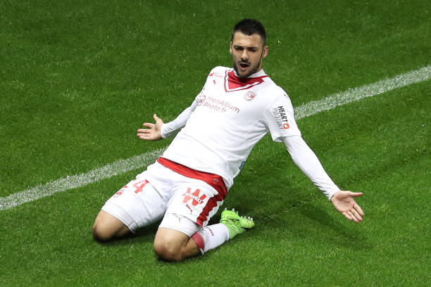 Gaeten Laborde Bordeaux striker Valery Hache AFP Getty Images