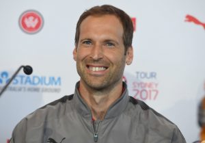 SYDNEY, NEW SOUTH WALES - JULY 11: Arsenal goalkeeper Petr Cech attends a press conference at the Museum Of Contemporary Arts on July 11, 2017 in Sydney, New South Wales. (Photo by Stuart MacFarlane/Arsenal FC via Getty Images)