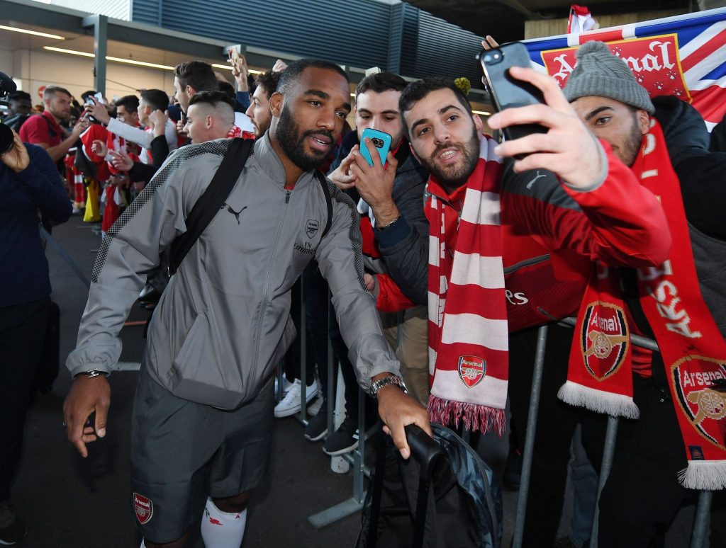 Lacazette with fans