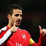 LONDON, ENGLAND - NOVEMBER 04: Cesc Fabregas of Arsenal celebrates scoring his second and the teams the third goal of the game during the UEFA Champions League Group H match between Arsenal and AZ Alkmaar at the Emirates Stadium on November 4, 2009 in London, England. (Photo by Phil Cole/Getty Images)