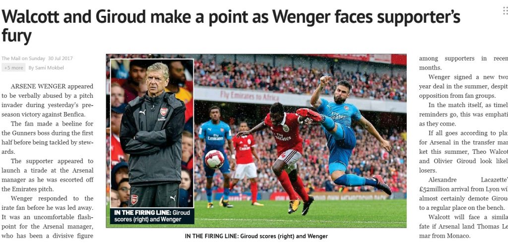 mail on sunday benfica