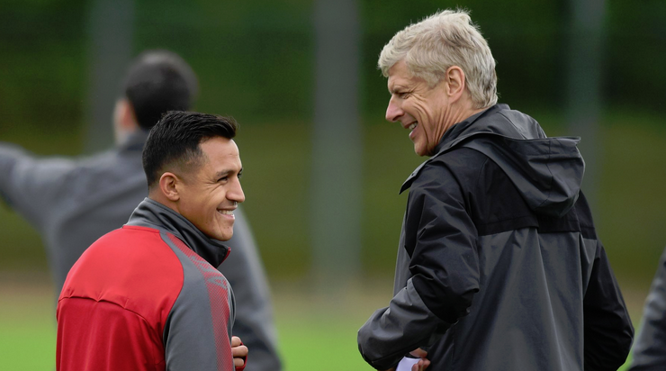 Alexis Sanchez and Arsene Wenger Arsenal Charles Watt