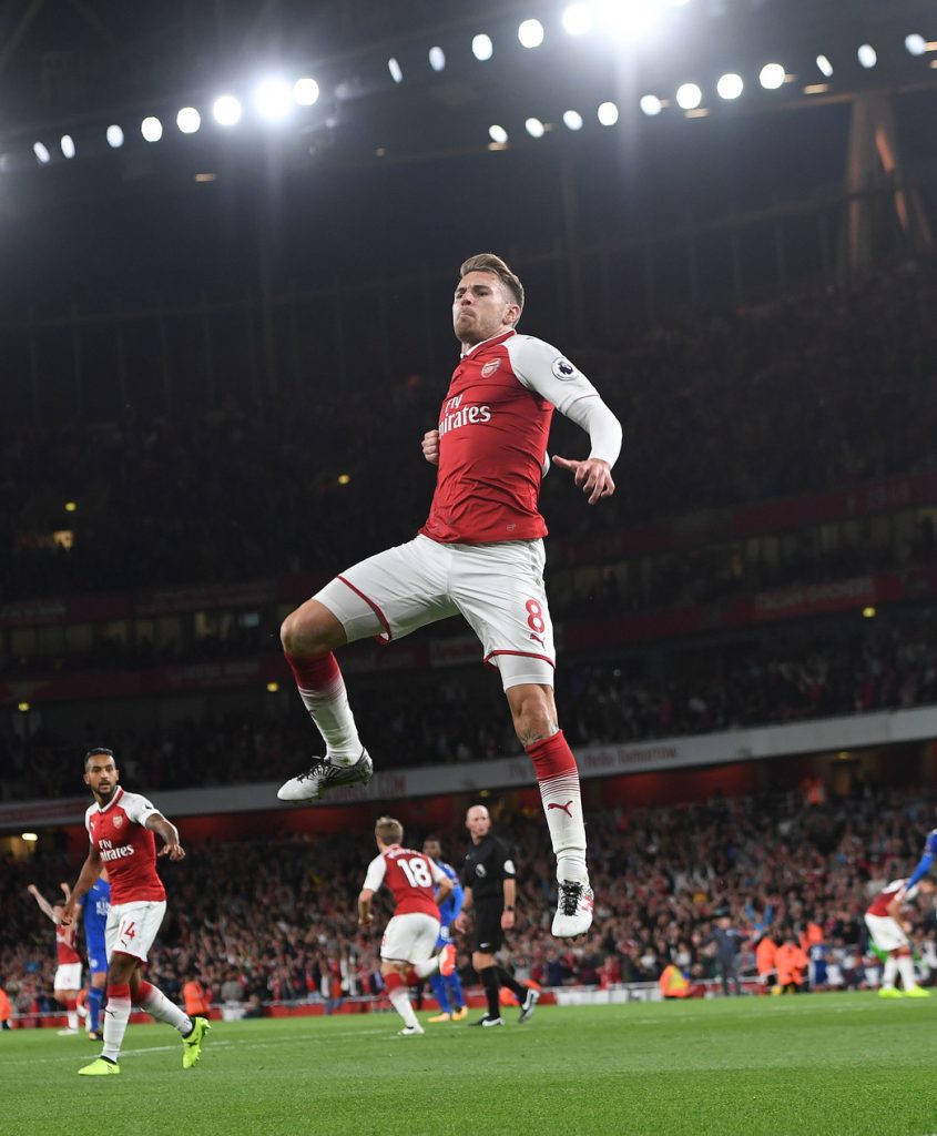 4 reasons Ramsey missing the League Cup final is bad news 3 LONDON, ENGLAND - AUGUST 11: Aaron Ramsey celebrates scoring Arsenal's 3rd goal during the Premier League match between Arsenal and Leicester City at Emirates Stadium on August 11, 2017 in London, England. (Photo by David Price/Arsenal FC via Getty Images)