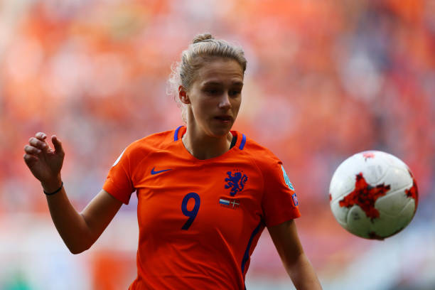 ENSCHEDE, NETHERLANDS - AUGUST 06: Vivianne Miedema of the Netherlands in action during the Final of the UEFA Women's Euro 2017 between Netherlands...