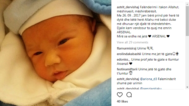 Kosovan Gunner names his son 'Arsenal' 2 Baby Arsenal