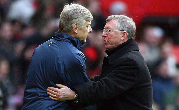 Sir Alex Ferguson giving son Darren tips on how to beat Arsenal 2 wenger fergie 1