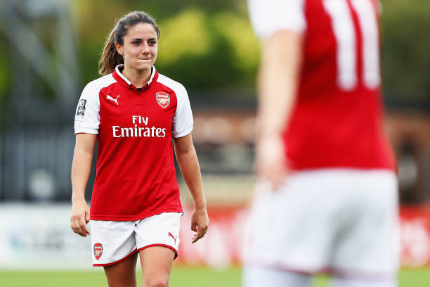 LONDON, ENGLAND - OCTOBER 08: Danielle Van De Donk looks on during the Women's Super League 1 match between Arsenal and Bristol City at Meadow Park...