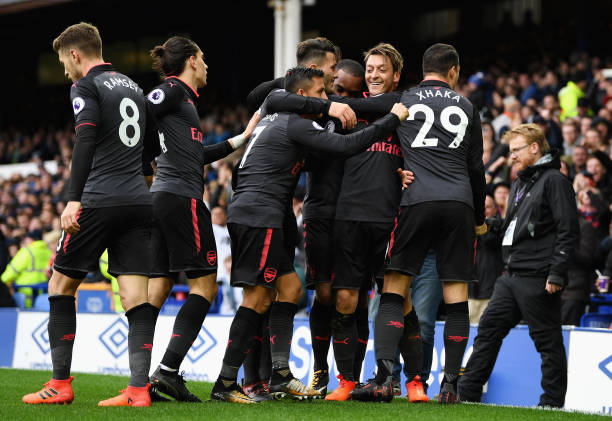 arsenal v everton celebration