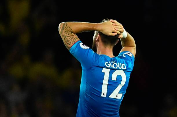 Olivier Giroud wearing the number 12 at Arsenal