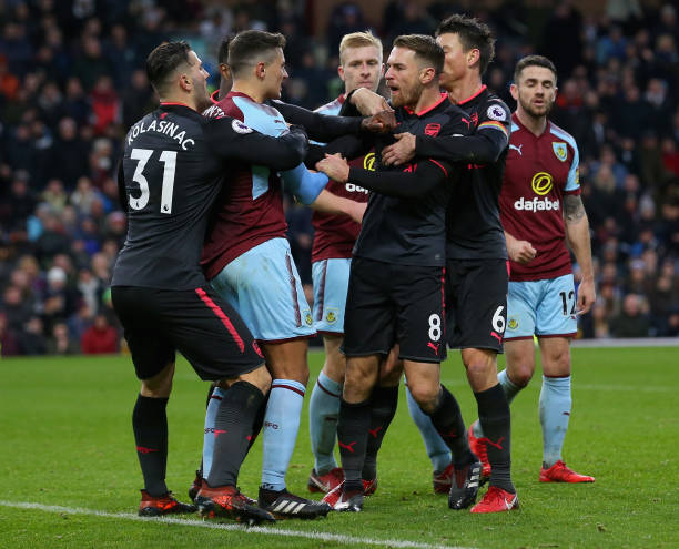 aaron ramsey fight burnley
