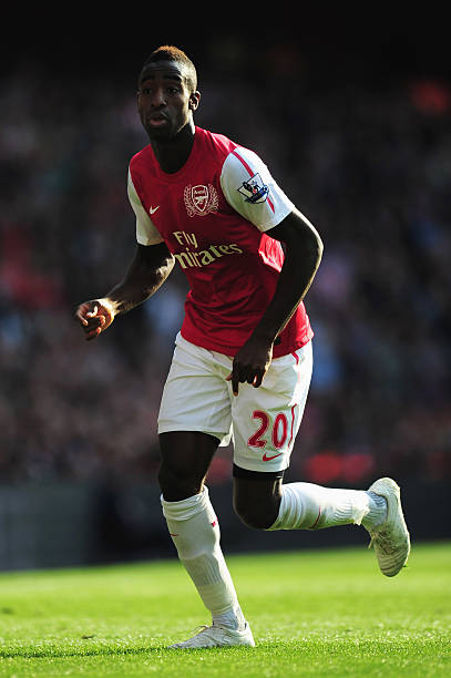 LONDON, ENGLAND - OCTOBER 23: Johan Djourou of Arsenal in action during the Barclays Premier League match between Arsenal and Stoke City at the Emi...