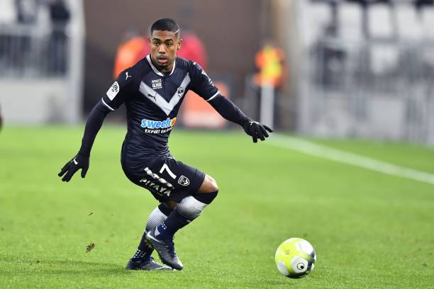 Bordeaux's Brazilian forward Malcom runs with the ball during the French L1 football match between Bordeaux (FCGB) and Montpellier (MHSC) on Decemb...