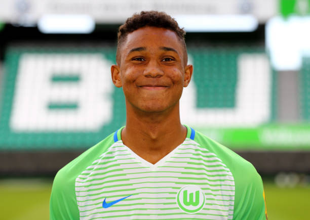 WOLFSBURG, GERMANY - SEPTEMBER 13: Ohis Felix Uduokhai of VfL Wolfsburg poses during the team presentation at on September 13, 2017 in Wolfsburg, G...