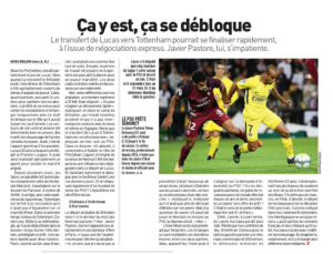 Tottenham 'very much on track' for £21.9m transfer but Arsenal 'contact' continues 2 Lequipe 28 january 2018