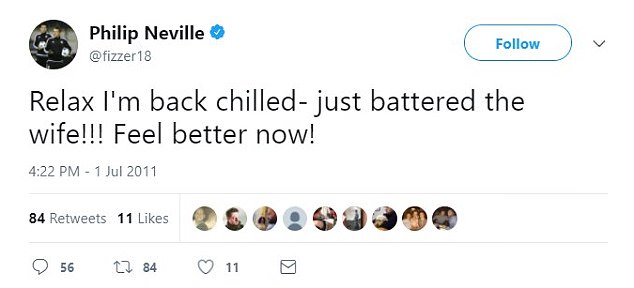 Phil Neville battered wife