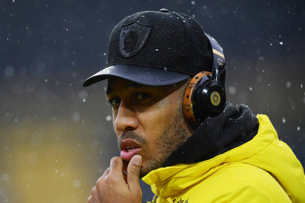 Arsenal have bid rejected for Aubameyang 2 DORTMUND, GERMANY - DECEMBER 09: Pierre-Emerick Aubameyang of Dortmund with his beats headphones on, before the Bundesliga match between Borussia Dortmund and SV Werder Bremen at Signal Iduna Park on December 9, 2017 in Dortmund, Germany. (Photo by Stuart Franklin/Bongarts/Getty Images )