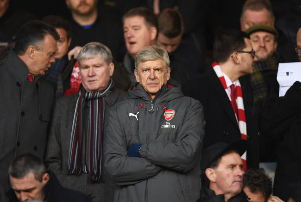 NOTTINGHAM, ENGLAND - JANUARY 07: Arsene Wenger, Manager of Arsenal looks on during The Emirates FA Cup Third Round match between Nottingham Forest...