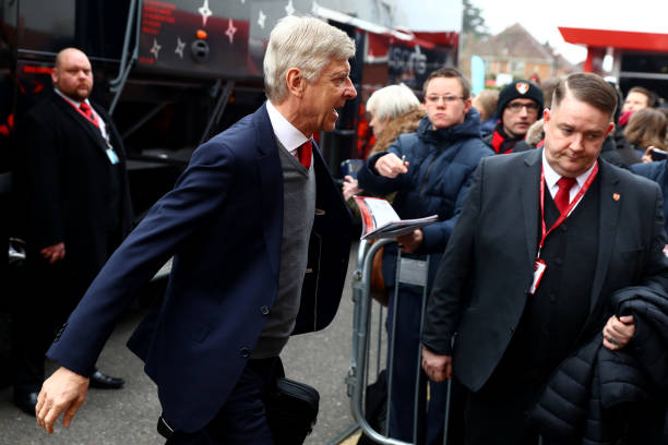 BOURNEMOUTH, ENGLAND - JANUARY 14: Arsene Wenger, Manager of Arsenal arrives at the stadium prior to the Premier League match between AFC Bournemou...
