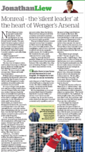 Journalist hails Nacho Monreal with excellent piece but there's a problem... 2 i newspaper 26 january