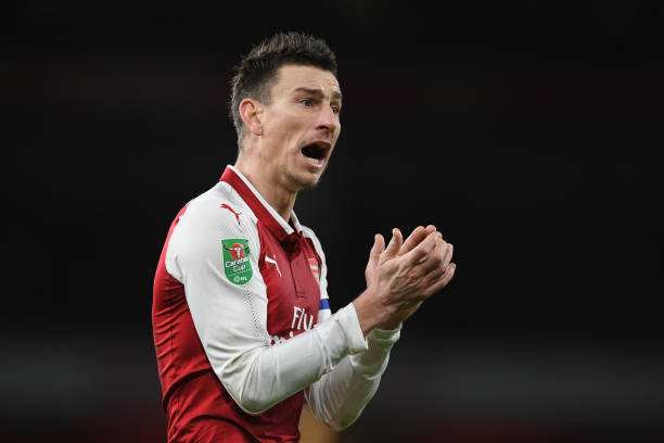 LONDON, ENGLAND - JANUARY 24: Laurent Koscielny of Arsenal during Carabao Cup Semi-Final Second Leg match between Arsenal and Chelsea the at Emirates Stadium on January 24, 2018 in London, England. (Photo by Shaun Botterill/Getty Images)