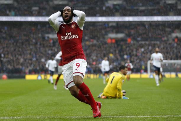 Abject Arsenal: Only 1 player stands out in tragic Tottenham player ratings 4 Arsenal's French striker Alexandre Lacazette reacts after missing a chance during the English Premier League football match between Tottenham Hotspur and Arsenal at Wembley Stadium in London, on February 10, 2018. / AFP PHOTO / IKIMAGES / Ian KINGTON / RESTRICTED TO EDITORIAL USE