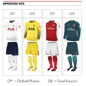 arsenal kit v spurs
