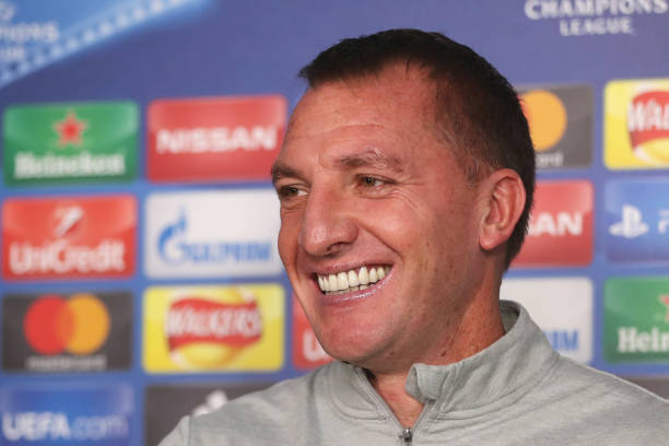 GLASGOW, SCOTLAND - DECEMBER 04: Brendan Rodgers, coach of Celtic looks on during a Celtic press conference on the eve of their UEFA Champions Leag...