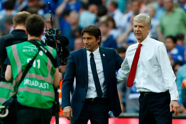 Antonio Conte and Arsene Wenger (IAN KINGTON/AFP/Getty Images)