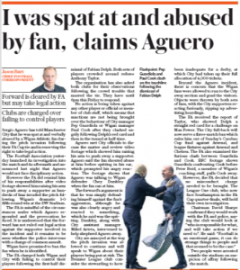 Guardiola and Aguero escape punishment from the FA - again 3 daily telegraph 21 february 2018