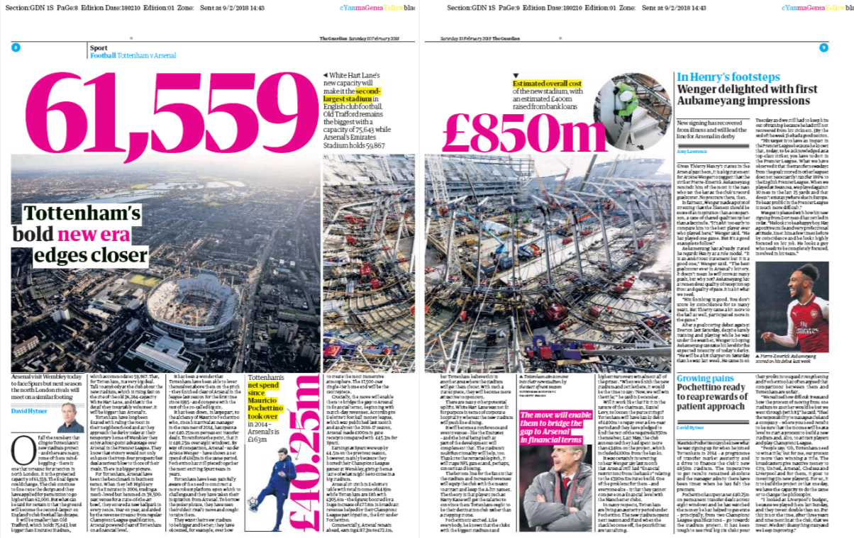 guardian tottenham 10 feb 2018