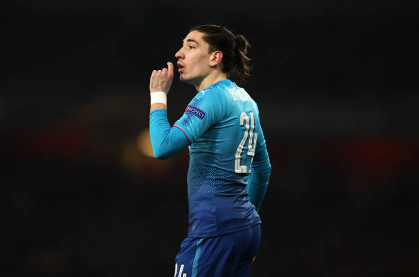 LONDON, ENGLAND - FEBRUARY 22: Hector Bellerin of Arsenal during UEFA Europa League Round of 32 match between Arsenal and Ostersunds FK at the Emirates Stadium on February 22, 2018 in London, United Kingdom. (Photo by Catherine Ivill/Getty Images)