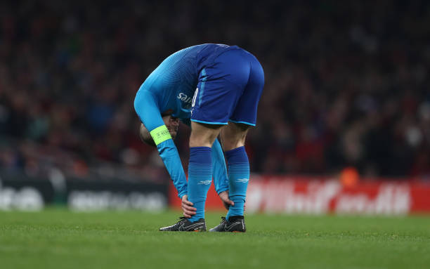 LONDON, ENGLAND - FEBRUARY 22: Jack Wilshere of Arsenal during UEFA Europa League Round of 32 match between Arsenal and Ostersunds FK at the Emirates Stadium on February 22, 2018 in London, United Kingdom. (Photo by Catherine Ivill/Getty Images)