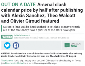 sun arsenal calendar