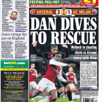 16 march 2018 Daily Express danny welbeck dive backpage