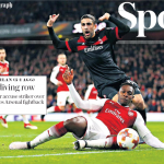 16 march 2018 daily telegraph dany welbeck dive ccloseup