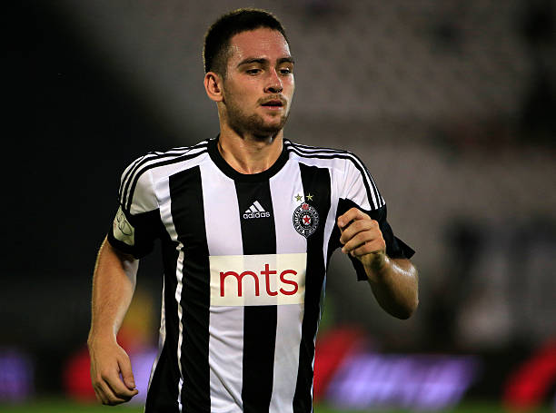 BELGRADE, SERBIA - AUGUST 29. Andrija Zivkovic of FK Partizan in action during the Serbia Super League match between FK Partizan and OFK Belgrade a...