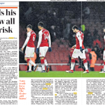 Daily Telegraph Wenger tells palyers 3 march 2018 2