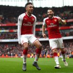LONDON, ENGLAND - MARCH 11: Pierre-Emerick Aubameyang of Arsenal celebrates scoring the 2nd Arsenal goal with Sead Kolasinac of Arsenal during the Premier League match between Arsenal and Watford at Emirates Stadium on March 11, 2018 in London, England. (Photo by Julian Finney/Getty Images)