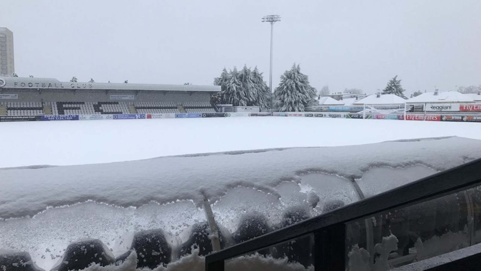 Arsenal match postponed 2 borehamwood snow