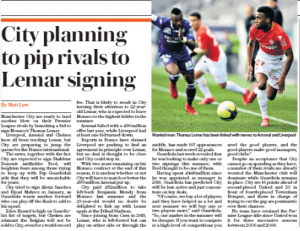 Manchester City to break Liverpool and Arsenal hearts 2 daily telegraph 10 march 2018 city lemar