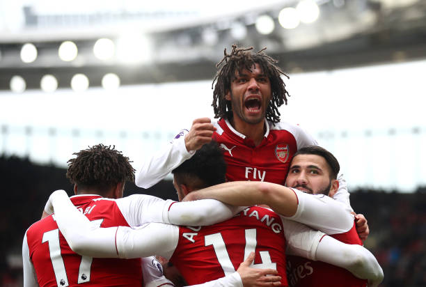 51 players who've cost Arsenal the most 19 LONDON, ENGLAND - MARCH 11: Pierre-Emerick Aubameyang of Arsenal celebrates scoring the 2nd Arsenal goal with Mohamed Elneny of Arsenal during the Premier League match between Arsenal and Watford at Emirates Stadium on March 11, 2018 in London, England. (Photo by Julian Finney/Getty Images)