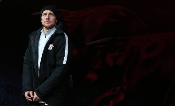 LEIPZIG, GERMANY - MARCH 18: Emil Forsberg of RB Leipzig arrives for the Bundesliga match between RB Leipzig and FC Bayern Muenchen at Red Bull Arena on March 18, 2018 in Leipzig, Germany. (Photo by Ronny Hartmann/Bongarts/Getty Images)