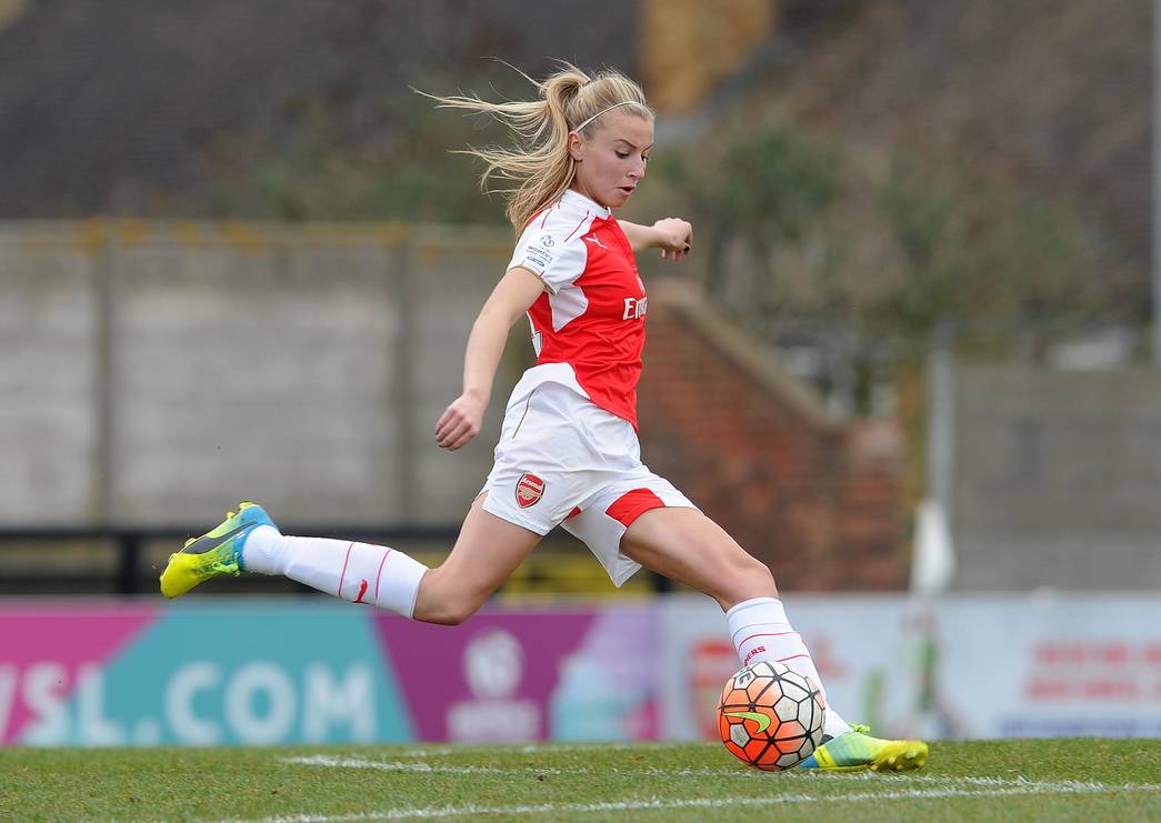Arsenal pair get England call-up 2 Leah Williamson (Arsenal Ladies). Arsenal Ladies 2:2 Notts County Ladies. Arsenal win on penalty shoot out. FA Cup 1/4 Final. Meadow Park, Borehamwood, 3/4/16. Credit : Arsenal Football Club / David Price.