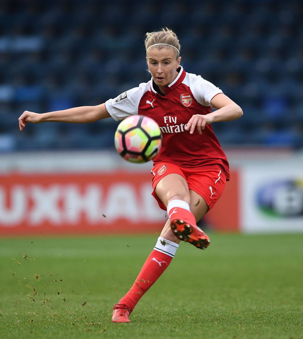 HIGH WYCOMBE, ENGLAND - JANUARY 28: Leah Williamson of the Arsenal Women during the match between Reading FC Women and Arsenal Women at Adams Park ...